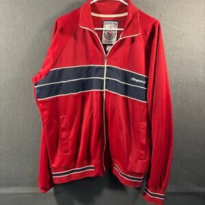 VTG y2k aeropostale men jacket xl red embroidered preppy nautical stripe track